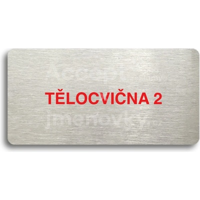 ACCEPT Piktogram TĚLOCVIČNA 2 - stříbrná tabulka - barevný tisk bez rámečku