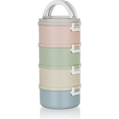 BANQUET Jídlonosič plastový AVANZA, 2,8 l, 4 díly, mix barev - Banquet