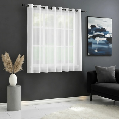 Dekorační krátká záclona s kroužky EDEN bílá 400x160 cm MyBestHome