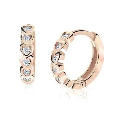 Cutie Jewellery detské kruhové náušnice z ružového zlata C3339-80-X-4 biela