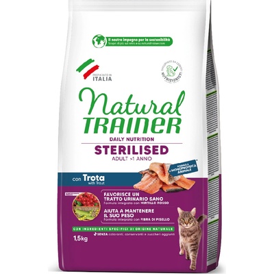 Natural Trainer Sterilised s pstruhem 1,5 kg