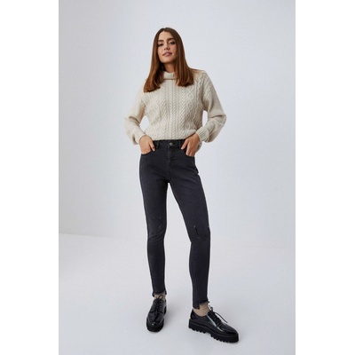 Moodo Графитени skinny дънки със среден талия и разнищени крачоли Moodo Moodo | Siv | ЖЕНИ | XS