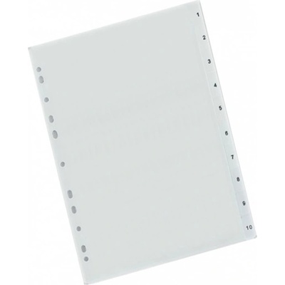 Exxo Разделител Exxo, за документи с формат до А4, с номерация от 1 до 10, бял (OK1371)