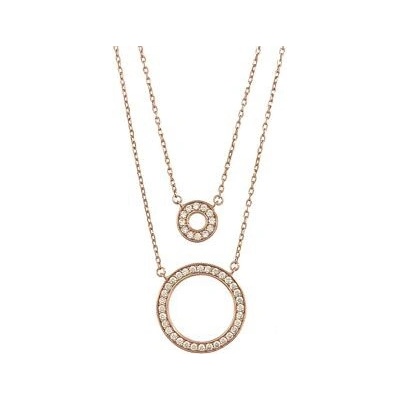 InfinitySilver Strieborný pozlátený náhrdelník dvojitý s krúžky L47662445E