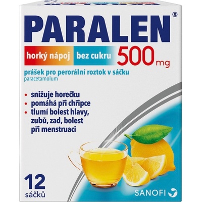 PARALEN HORKÝ NÁPOJ BEZ CUKRU POR 500MG POR PLV SOL SCC 12