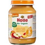 Holle Био плодово пюре Holle - Ябълки и праскови, 190 g (BB210499) - baby