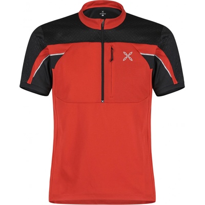 Montura triko HIGH ZIP 2 T-SHIRT červeno/černá