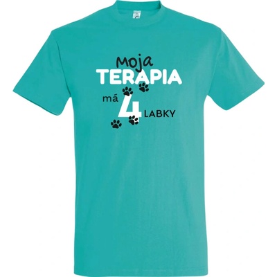 OZ Veselé labky tričko Moja terapia má 4 labky Bledomodré