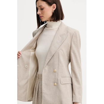 Marella Вълнено сако Marella в бежово с двуредно закопчаване с изчистен дизайн 2523046102200 (2523046102200)