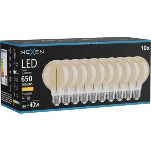 Mexen Vintis 10x LED спирална крушка, E27, G80, 8W, Топла светлина - 2700K, 650 lm, кехлибар (L165-E27-0827-50x10)