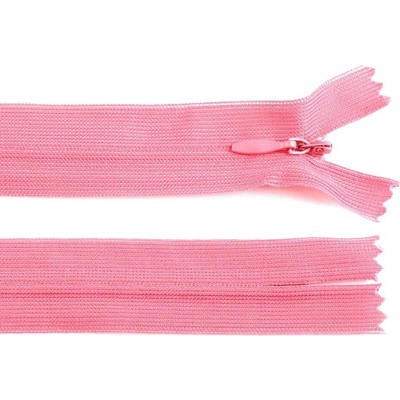 Spirálový zip skrytý šířka 3 mm délka 60 cm dederon Barva: 137 ružová str.