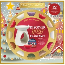 Yankee Candle Vianočný set Aroma lampa + 12 vonných voskov