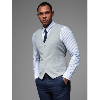 Ombre Clothing Мъжка структурирана жилетка по поръчка с джобове Ombre Clothing Ombre Clothing | Siv | МЪЖЕ | S