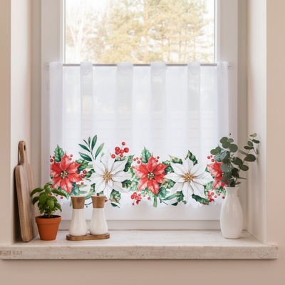 Dekorační vánoční metrážová vitrážová záclona BETLÉMSKÁ HVĚZDA výška 50 cm MyBestHome – Zboží Dáma