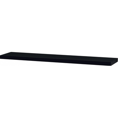 Autronic Polička nástěnná 120 cm, MDF, barva černý vysoký lesk P-002 BK