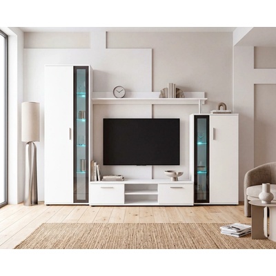 Intermeble Obývacia stena biela Bent LED