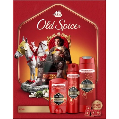 Old Spice Epic Legend tuhý deodorant 50 ml + sprchový gel 250 ml + deodorant 150 ml – Zbozi.Blesk.cz