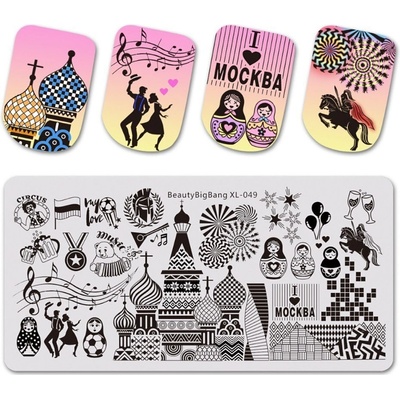 Velká razítkovací destička na nehty Beauty Lux XL 049