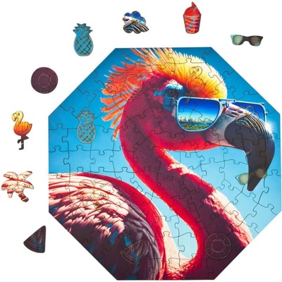 Milliwood Дървен пъзел Milliwood, Funnymals, 90 части - Фламинго (OL-CoolFlamingo-5009)