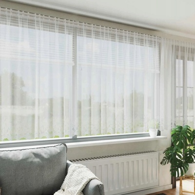 Záclona s záclonami Bílá 160 x 750 cm Polyester