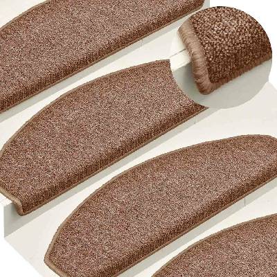 vidaXL Schodové rohože 30 ks 65 x 24 x 4 cm hnědé, půlkulaté, velké