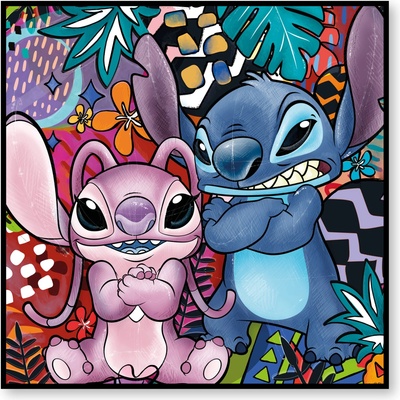 EGAN DISNEY STITCH Obraz "STITCH & ANGEL" růžová 50 × 50 cm