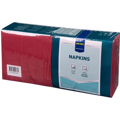 Metro Professional Ubrousky 2V bordó 250ks 33x33cm – Zbozi.Blesk.cz