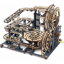 Robotime 3D drevené mechanické puzzle Kuličková dráha Mesto prekážok 294 ks