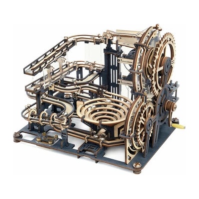 Robotime 3D drevené mechanické puzzle Kuličková dráha Mesto prekážok 294 ks