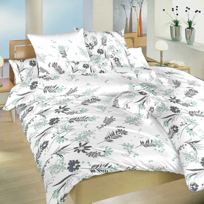 Dadka obliečky bavlna plátno Agata mint na bielom podklade 240x200 2x70x90