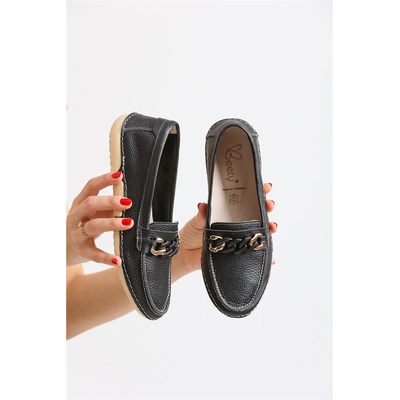 Johns Athletic Дамски лоуфъри от естествена кожа by173 - Черни #370009 (370009_Черно)