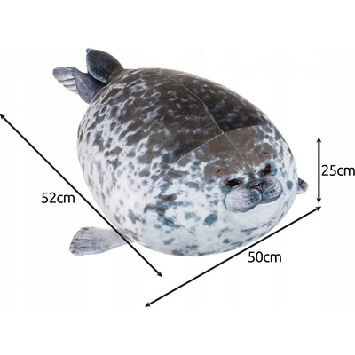 Kruzzel Plyšový polštář tuleň 50cm šedý