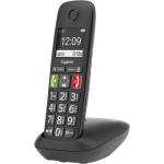 Gigaset Безжичен DECT телефон Gigaset E290, 2" (5.08cm) монохромен дисплей, 1 линия, еко режим, адресна памет до 150 номера, функция "свободни ръце", нощен режим, 8 програмируеми бутона, черен (1015002) Телефонни апарати
