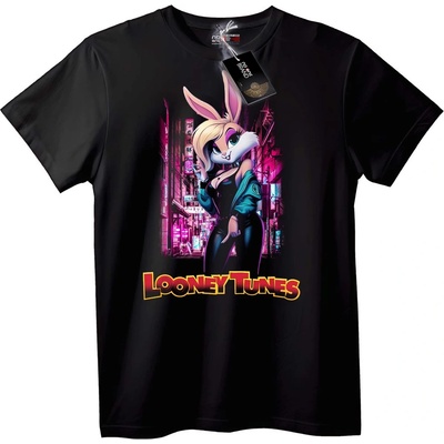 NOONEBRAND Тениска Киберпънк Зайче - 3XL, Black