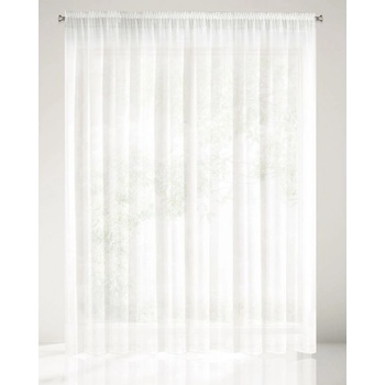 Záclona v bielej farbe s riasiacou páskou a lemom biela 400 cm 270 cm