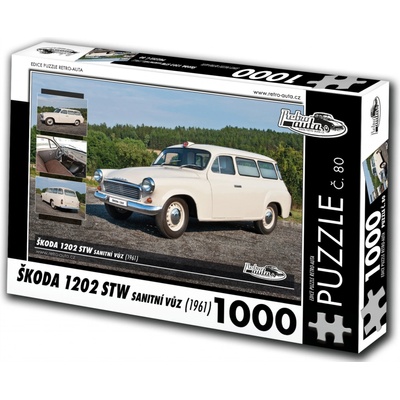 Retro cars Škoda 1202 STW sanitné auto 1961 1000 dielov