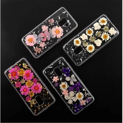 4smarts Soft Cover Glamour Bouquet - силиконов (TPU) калъф с цветя за Samsung Galaxy A8 (2018) (бял)
