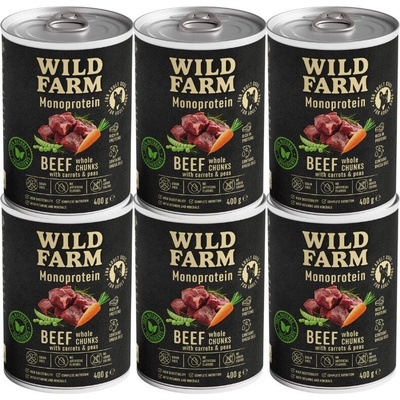 Wild Farm Monoprotein Beef 6 x 400 g