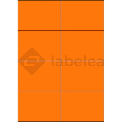 Labelea Samolepiace etikety 105x74 mm signálne farebné papierové, na hárku A4, pre laserovú tlač, Farba etikiet Signálna oranžová, Počet hárkov v balení 100 EPY105074SO008S