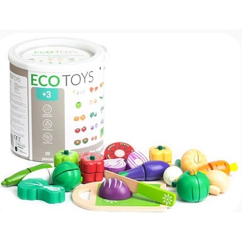 Eco Toys drevená zelenina na krájanie 20ks