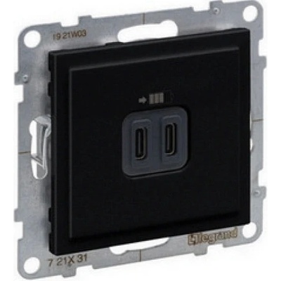Legrand SUNO nabíječka USB C+C černá 721431