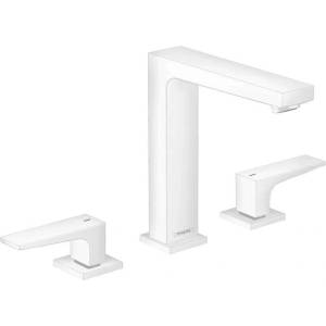Hansgrohe Metropol - Смесител за умивалник с изпускателен клапан „Push-Open, монтаж с 3 отвора, матово бяло 32515700 (32515700)