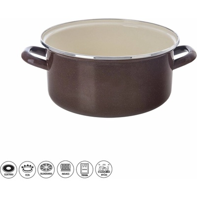 Orion Smaltovaný kastról s lemom Brown, 4 l, 4 l