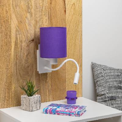 Brilagi - LED Аплик NUBILA 1xE27/25W/230V + LED/3W бял/лилава (BG1559M)