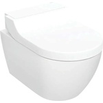 Geberit AquaClean - Електронно биде Tuma Comfort с керамика, окачено, TurboFlush, SoftClosing, KeraTect, стъкло/бяло 146.290. SI. 1 (146.290.SI.1)