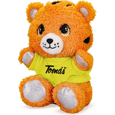 Mikro trading Tiger plyšový v tričku s potlačou - 17 cm - sediaci