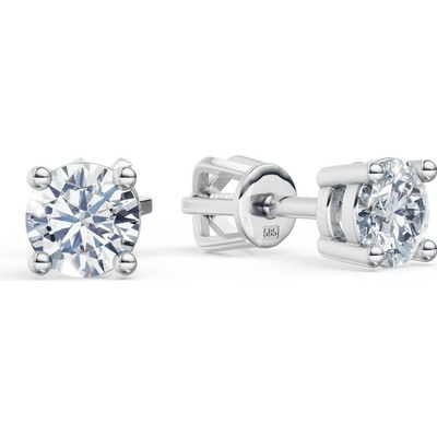 DF Zlaté dámske náušnice 3685, diamant, biele zlato