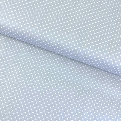 Bavlna vzorovaná - Biele bodky (3 mm) na sivom