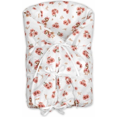 Baby Nellys Klasická retro zavinovačka LALLY šnurovacia s výplňou Kačičky ružová biela