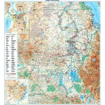 Gizi Map Súdán a Jižní Súdán - nástěnná mapa 88 x 94 cm Varianta: bez rámu v tubusu, Provedení: laminovaná mapa v lištách